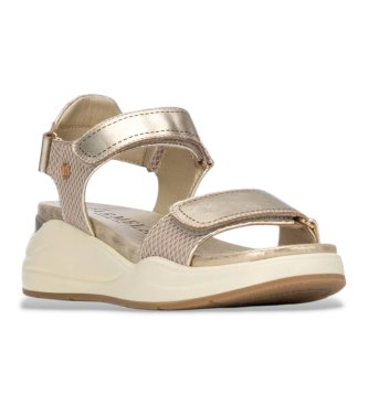 Carmela Sand�lias em pele 163285 douradas