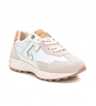 Carmela Leather Sneakers 160664 White, Taupe