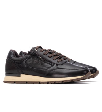 Carmela Bruine leren sportschoenen 162677