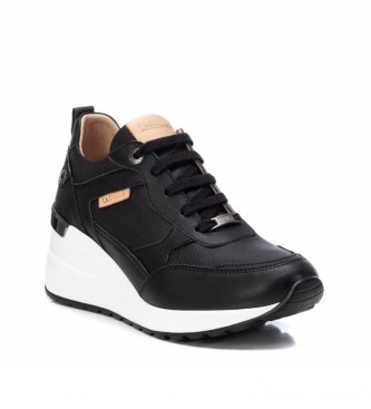 Carmela Leather sneakers 068231 black -Height wedge 6cm-.