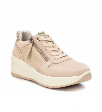 Carmela Leather sneakers 068276 beige -Height: 6 cm