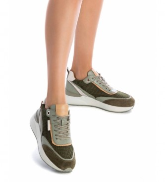 Carmela Leather sneakers 068604 green -Height cua:6cm
