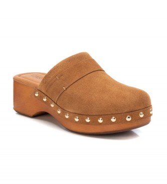 Carmela Leather clogs 160461 brown -Heel height 7cm