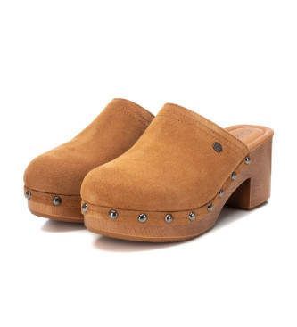 Carmela Lederclogs 160461 braun