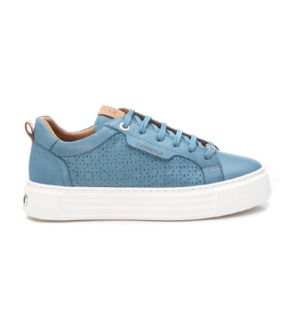 Carmela Leren sneakers 160558 blauw