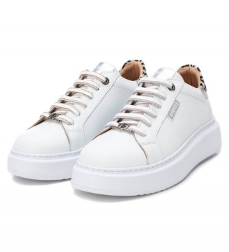 Carmela Leather Sneakers 160613 White, Silver