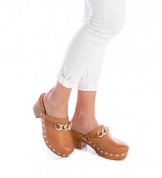 Carmela Leather clogs 160627 brown -Heel height 7cm