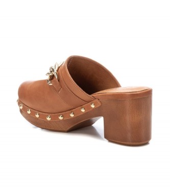 Carmela Leather clogs 160627 brown -Heel height 7cm