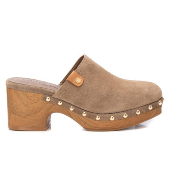 Carmela Leather Clogs 161475 brown -Heel height 7cm