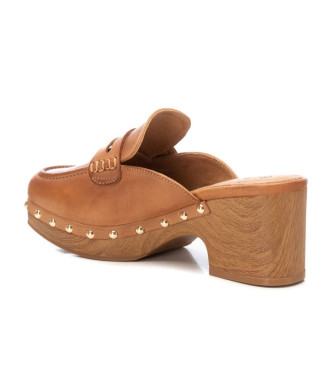 Carmela Leather Clogs 161477 brown -Heel height 7cm