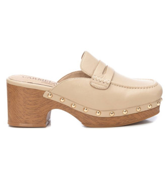 Carmela Leather Shoes 161477 beige -Heel height 7cm