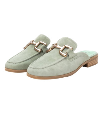 Carmela Suede clog style shoes 161505 aqua green
