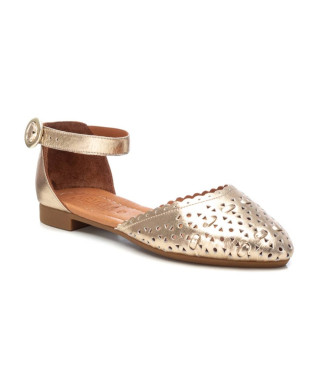 Carmela Ballerina pumps i lder 161580 guld