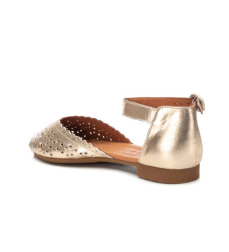 Carmela Ballerina pumps i lder 161580 guld