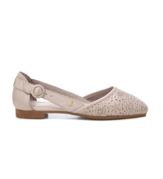 Carmela Leren ballerina's 161584 taupe