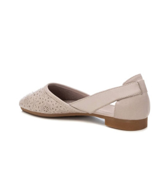 Carmela Leren ballerina's 161584 taupe