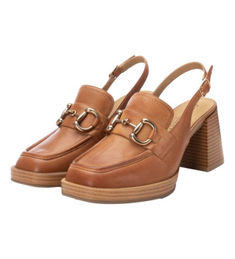Carmela Brązowe skórzane buty 161595 -Wysokość obcasa: 8cm
