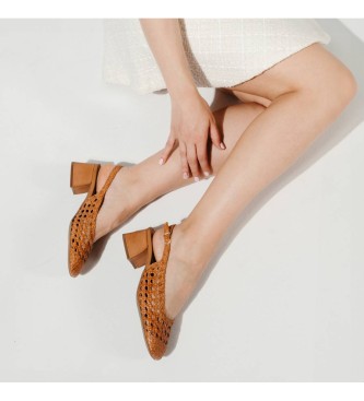 Carmela Ballerines en cuir 161608 marron - Hauteur du talon : 5cm