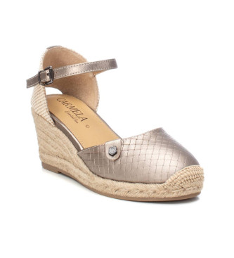 Carmela Leather Sandals 161617 grey -Height 7cm wedge