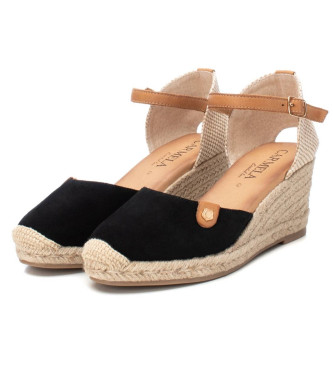 Carmela Leren sandalen161618 zwart -Hoogte 7cm sleehak