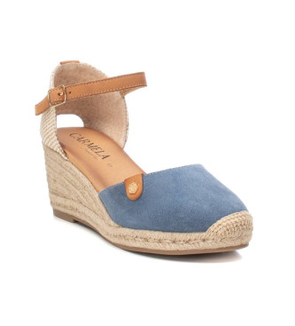 Carmela Leather Sandals 161618 blue -Height 7cm wedge