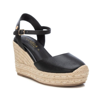 Carmela Leather Sandals 161626 black -Height wedge 9cm
