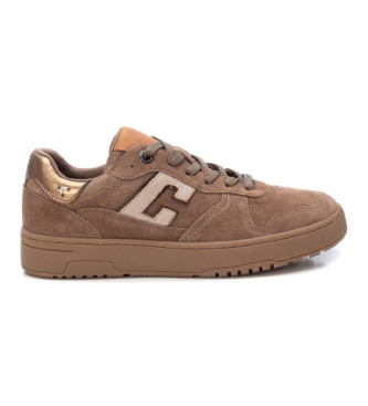 Carmela Leren sneakers 161806 taupe