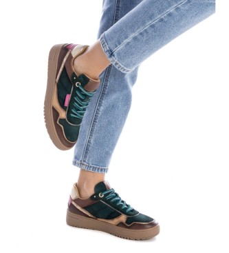 Carmela Leren sneakers 161810 groen