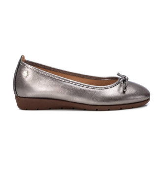 Carmela Leather Ballerina Shoes 161985 silver