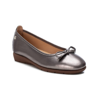 Carmela Leather Ballerina Shoes 161985 silver