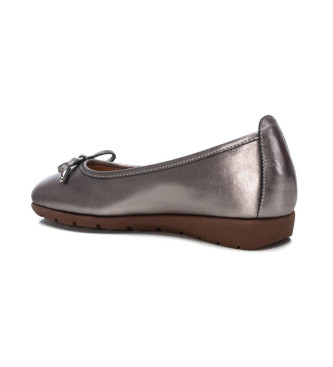 Carmela Leather Ballerina Shoes 161985 silver