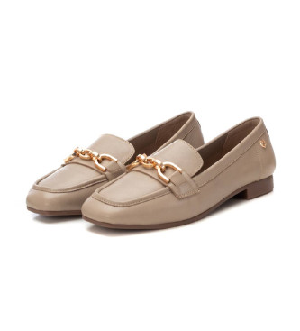 Carmela Leren mocassins 162138 taupe