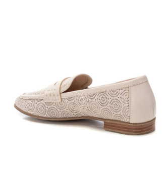 Carmela Leren mocassins 162170 beige