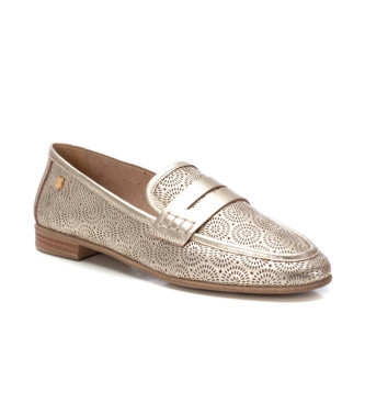 Carmela Loafers i guldlder 162170