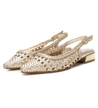 Carmela Skórzane baleriny 162183 Plecione Złote