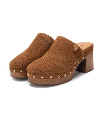 Carmela Lederclogs 162220 braun