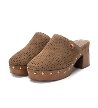 Carmela Lederclogs 162220 taupe