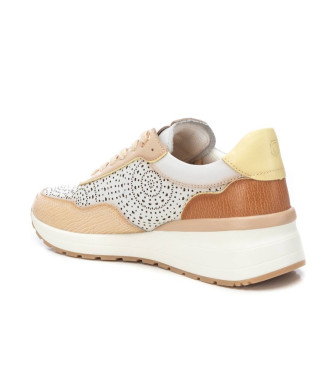 Carmela Leren sportschoenen 162272 beige