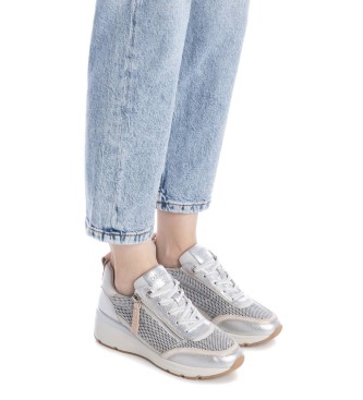 Carmela Leather trainers 162283 silver