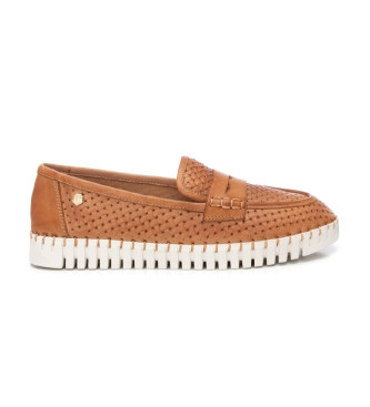 Carmela Bruin leren loafers 162303