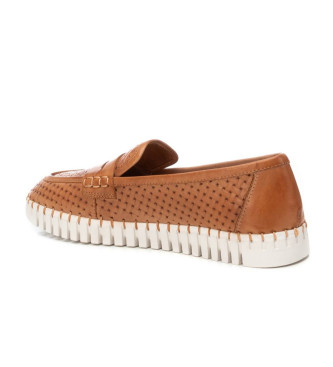 Carmela Bruin leren loafers 162303