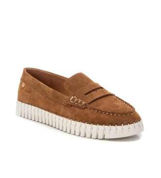 Carmela Leren mocassins 162324 bruin