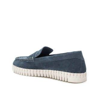 Carmela Leren mocassins 162324 blauw