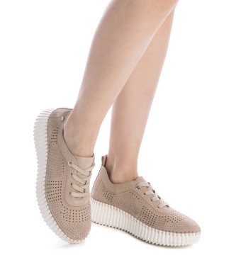 Carmela Zapatillas de piel 162325 beige