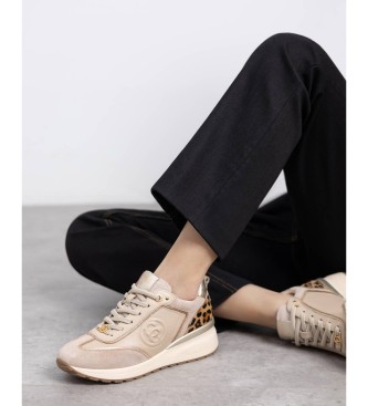 Carmela Zapatillas de piel 162441 beige