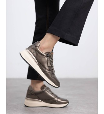 Carmela Leren sneakers 162442 brons