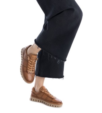 Carmela Leren sneakers 162528 bruin