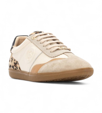 Carmela Leren sneakers 162640 beige