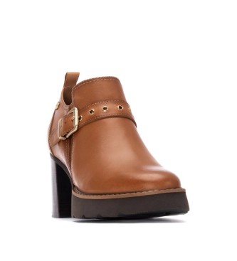 Carmela Skórzane buty za kostkę 162704 brązowe 