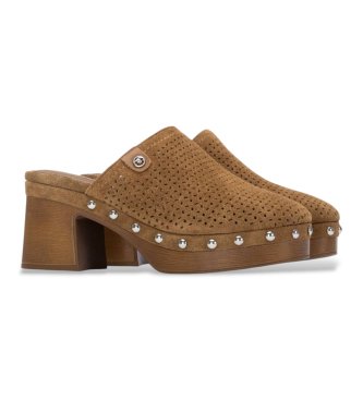 Carmela Sapatos de couro 163283 castanho